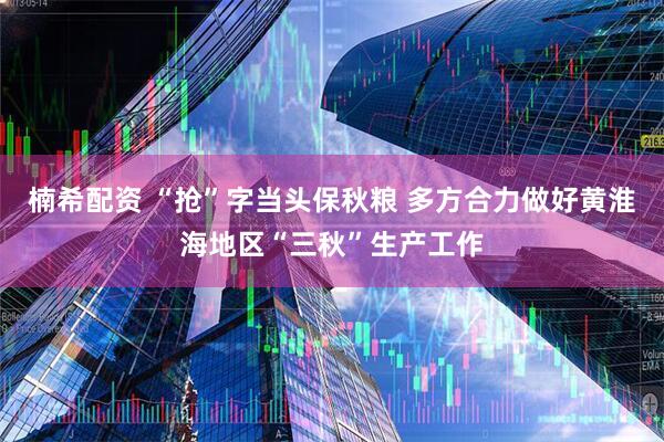 楠希配资 “抢”字当头保秋粮 多方合力做好黄淮海地区“三秋”生产工作